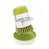Allengel Dishwashing Brush Mini Soap Brush Tableware Brush, Washing Pot Brush Tableware Brush, Safe Nonslip Dish Brush Kitchen Brush with Base for Dish Pot Pan Sink Cleaning, 2 Pieces, Green