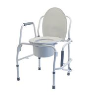 Lumex Steel Commode 3 In 1 Drop Arm Gray, White by Lumex