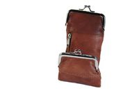 Womens Leather Cigarette and Lighter Case with Twist Clasp in Choice of Colors (Burgundy)