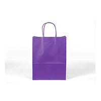 12CT Large Purple Biodegradable Paper, Premium Quality Paper (Sturdy & Thicker), Kraft Bag with Colored Sturdy Handle (Large, Purple)