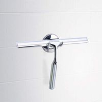 DEI QI 10inches Shower Squeegee Cleaner Zinc Alloy Wiper Scraper with Matching Suction Cup Hook Holder All Purpose Glass Squeegee Glass Window Cleaning Tools