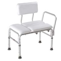 Carex Deluxe Padded Tub Transfer Bench - Shower Bench with Height Adjustable Legs - Convertible to Right or Left Hand Entry