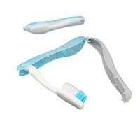 BESTOMZ Toothbrush Folding Travel Toothbrush Portable Hiking Toothbrush Soft Camping Dental Brush (Light Blue)
