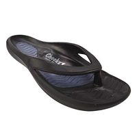 Cheeks Health Sandals, by Tony Little – Waterproof, Lightweight with Arch Support, Molded Footbed, Gel Insoles - Health Sandals Solid - Black Size 12