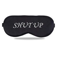 Sleep Eye Mask for Men Women, Night Sleep Mask, Block Out Light, Soft Comfort Eye Shade Cover for Travel Office Home Blindfold with Adjustable Strap Black (Shut up White））