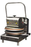 DoughXpress D-TXM-2-18W White Powder-Coated Manual, Commercial, Air Dual-Heated Press with 18" Platens, 220V, 22-1/2" Width x 31-3/8" Height x 30-7/8" Depth