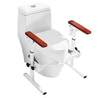 XUEZHEN Medical Supplies White Free-Standing Toilet Non-Slip Safety Handrail, Bathroom, Toilet, Pregnant Woman, Disabled Elderly, Support Handle Height Adjustable, Solid Wood Handrail