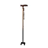 Crutches Old Man Four-Leg Retractable Sliding Auxiliary Four-Prong Auxiliary Aluminum Brown (Color : Brown, Size : 73cm)