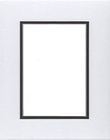 18x24 Double Acid Free White Core Picture Mats Cut for 12x18 Pictures in White and Black
