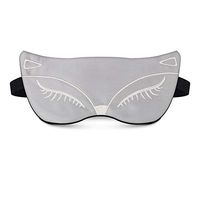 Booluee Silk Sleep Eye Mask Sleep Mask Fox Embroidered Soft Blindfold Eye Cover Eyeshade for Kids Men Women Plane Travel Nap Night Sleeping (Grey)