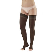Ames Walker AW Style 48 Sheer Support 20 30 Open Toe Thigh Highs w/Band Black MD