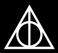 Legacy Innovations Deathly Hallows 2 Pack White Decal Vinyl Sticker|Cars Trucks Vans Walls Laptop| White |2.5 x 2 in|LLI583
