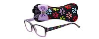Select-A-Vision Dog Bone Square Reading Glasses w/Colorful Pawprints, Purple, 2.00