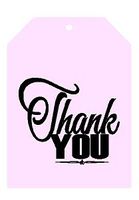 CakeSupplyShop Item#00009TGT Light Pink Thank You Bulk Gift Tags 2-1/4"x3-1/2" - 50pack