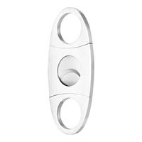 Pocket Size Classic Comfortable Grip Stainless Steel Double Blade Cigar Cutter Knife Scissors Shears for Cigar Cutting Silver