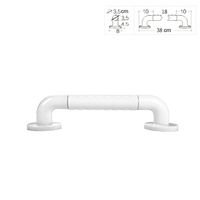 He Xiang Firm Grab Bar Bathroom Support Handle Handrail stainless steel Non-slip Bathroom Armrest Elderly Bathroom Handle Bathtub Handrail (Color : White, Size : 38cm)