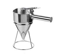 Fiesta 1PC Stainless Steel Octopus Balls Egg Cone Funnel Waffle Maker Tool With Rack Sugar Syrup Dispenser For Cake PH 001