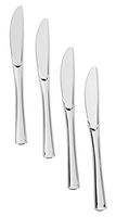 Exquisite 160 Disposable Plastic Silver Knives Silverware, Fancy Plastic Cutlery, Heavy Duty Quality Utensils for Catering Formal Events, Wedding, Parties, Dinner and all other occasions