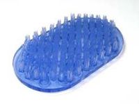 Soapy Toes Travel-Sized Foot Scrubber and Massager - Foot Brush Cleans and Invigorates Feet, Suctions to Tub or Shower Floor, Take along on Trips 8" (Clear Blue)