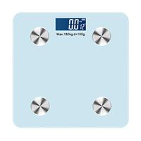 ZYY Electronic Scales，Wide Tempered Glass Platform 28st/400lb/180kg Capacity Precision Digital Backlight Display (Color : Blue)