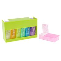 LoveinDIY 21 Slot 7 Days Medication Pill Vitamin Storage Case Organizer Reminder Box - Green
