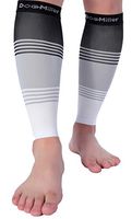 Doc Miller Premium Calf Compression Sleeve Dress Series 1 Pair 20-30mmHg Strong Calf Support Cute Toeless Socks Sports Running Recovery Shin Splints Varicose Veins (BlackGrayWhite, Small)