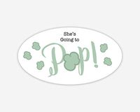 42ct, Going to Pop Stickers, Baby Shower Popcorn Stickers, 2.5 inches (368-3-MT-OV))