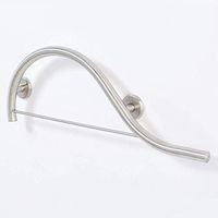 Lifeline Towel and Grab Bar Combo - Luna Design | Right Hand | Brushed Nickel