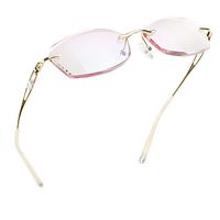 LifeArt Blue Light Blocking Glasses, Computer Reading Glasses, Anti Blue Rays, Reduce Eyestrain, Rimless Frame Tinted Lens with Diamond, Stylish for Women (+2.00 Magnification)