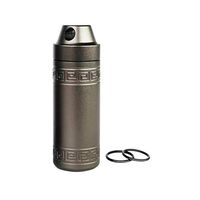 Kodi Health Portable Pill Box - Waterproof Air-Tight Aluminum Alloy EDC Pill Fob Outdoor Camping Gear, Small, Silver Grey