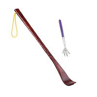 Drametree Multifunction Back Scratchers Wooden Bamboo Massager with Retractable Back Scratchers (Random Color) Hand Massage Tool Long Back Scratcher Portable (Color : Dark Brown)