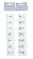 Lot of 2 Pill Box 7 Day Case Daily Reminder Medication Organizer K4822