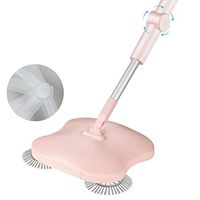 Brush Sweeping Machine - 360° Rotating Broom - No Power Required - Household Cleaner Automatic Push,Pink