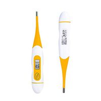 comeslele Useful Thermometer, Waterproof Soft Tip LCD Digital Thermometer Baby Oral Armpit Temperature Meter,Practical Protective Accessories - Yellow