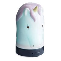 Airomé Unicorn Glass Essential Oil Diffuser for Kids, Tween and Teens|100 mL Humidifying Ultrasonic Aromatherapy Diffuser 8 Colorful LED Lights, Intermittent & Continual Mist Auto Shut-Off, White