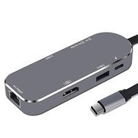 VERSUSWOLF USB C Hub, 7 in 1 Premium USB Type C Adapter ，4K USB C to HDMI, USB 3.0 Ports,Multi-Port Converter，Portable for  Type C Laptops (Space Gray-2)