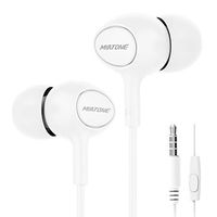 Earbuds/Earphones/Headphones, MIATONE Wired in- Ear Earbuds with Microphone, Dynamic Crystal Clear Sound Earphones, Ergonomic Comfort-Fit Ear Buds Headphones (White)
