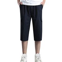 STORTO Mens Solid Casual Shorts Pockets Workout Fit Gym Quick Dry Fashion Beach Sports Shorts Navy