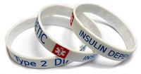 2x Diabetic Diabetes Type 2 INSULIN Dependent Wristband MEDICAL AWARENESS BRACELET
