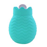 Hot Water Bottle with Cover, Silicone Explosion-Proof Warm Hot Water Bag Microwave Heating Winter Hand Heater Green