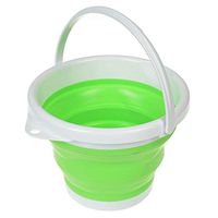 VEIREN Foldable Water Bucket Plastic Fishing Camping Washing Bucket Collapsible Liquid Storage Container with Handle and Hole, 3L Portable Household Items for Indoor and Outdoor, Green