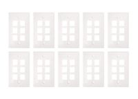 Sewell Wall Plate with 6 Keystone Ports, 1-Gang, White, 10 Lot