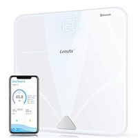 Letsfit Bluetooth Body Fat Scale, Smart Wireless Digital Bathroom Weight Scale, Large Backlit Display Free Smartphone App, Body Composition Analyzer Weight Body Fat BMI Muscle Bone Water Weight