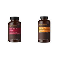 Amazon Elements Coenzyme Q10, 100mg, Black Pepper Extract 5mg, 120 Softgels, 4 Month Supply & Vitamin C 1000mg, Vegan, 300 Tablets, 10 Month Supply
