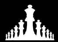 LLI Chess Pieces Silhouette | Decal Vinyl Sticker | Cars Trucks Vans Walls Laptop | White | 5.5 x 4.1 in | LLI1340