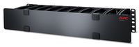 APC Horizontal Cable Manager Deep with Cable Tie-Off Bottom Plate, Single-Sided with Cover Components,Black (AR8603A)