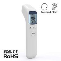 Forehead Thermometer, Infrared Accurate Forehead Thermometer Gun, Ear Thermometer, Non-Contact Infrared Digital Thermometer, Instant Reading for Baby Kids and Adults, Indoor and Outdoor
