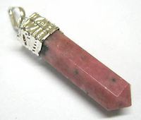 CRYSTALMIRACLE Beautiful Rhodonite Pointer Pendant Jewelry Wellness Positive Energy Fashion Men Women Gift Health Wealth Healing Success