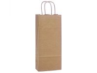Brown Kraft Shopping Bags - Wine Natural Kraft Shopping Bags Mini Pk 5-1/2x3-1/4x13" (3 Packs; 25 Bags Per Pack) - WRAPS-MP6KR