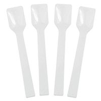 [3,000 Count] White Plastic Gelato Tasting Spoons 4 Inch Mini Disposable Shovel Spoons for Sampling Yummy Desserts, Foods & Ice Cream - Frozen Dessert Supplies